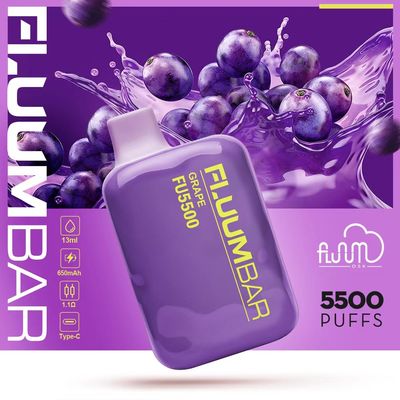 12мл Предварительно заполненный батончик Fluum Bar 5500 Ароматизаторы сока Одноразовый Vape 650mAh