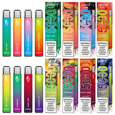 POCO Huge 5000 Puff одноразовый вейп E сигарета 2% / 5% Ник соль подзарядка 950mah