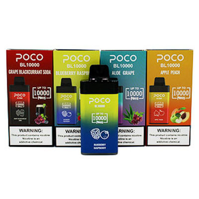 POCO BL10000 Big Puff Предварительно заполненный одноразовый вейп 20 мл 5% Nic 650 мАч Перезаряжаемый