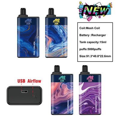 льда голубики Vape слойки сигарет катушки e сетки 15ml 5000puffs стручок 950mah большого устранимый