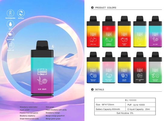POCO BL10000 Big Puff Vape Портативная одноразовая электронная сигарета со вкусом фруктов 78 г