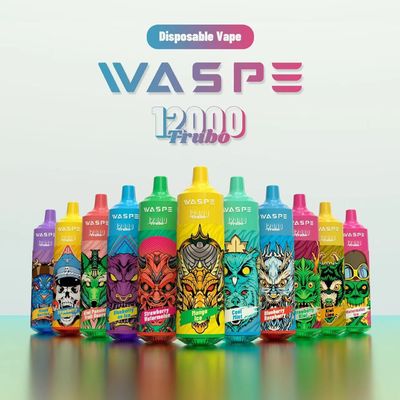 Waspe 12000 одноразовая перезаряжаемая ручка Vaping до 12000 Puffs с 10 ароматами