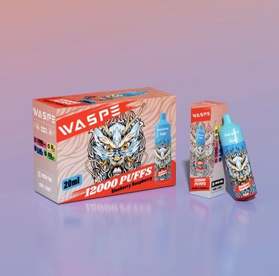 Waspe 12000 Puffs Big Puff Vape Mesh Coil LED Shining одноразовый вапный ящик