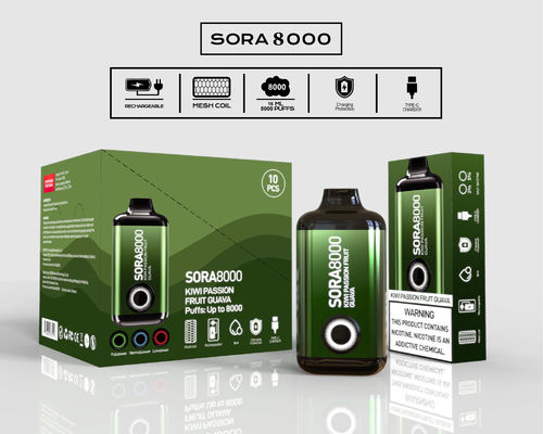 Sora 8000 Puff заряжаемая электронная сигарета смесь фруктовые фальворы одноразовая вейп ручка