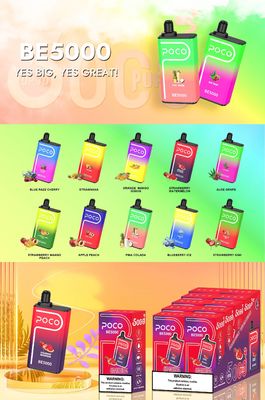 POCO BE5000 Система предварительно заполненных подсосков Vaping Puff Bar 5000 Puffs 1.2ohm Фруктовый аромат