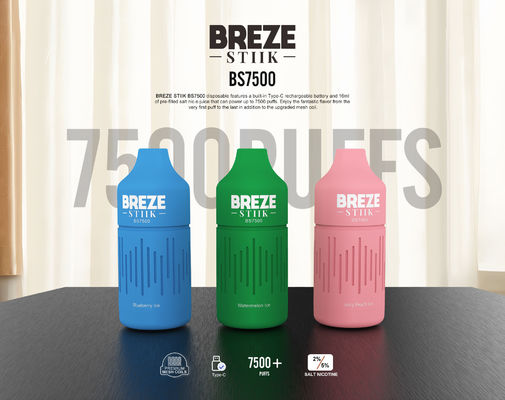 BREZE STIIK BS7500 Одноразовый вейп 16 мл Батарейный индикатор