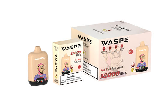 Waspe 12000puffs Цифровая коробка высокопроизводительная электронная сигарета с 5% ником и смешанным цветом