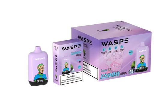 Waspe 12000puffs Цифровая коробка высокопроизводительная электронная сигарета с 5% ником и смешанным цветом