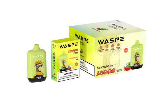 Waspe 12000puffs Цифровая коробка высокопроизводительная электронная сигарета с 5% ником и смешанным цветом