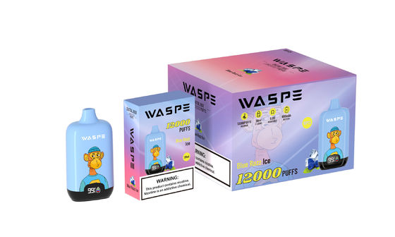 Металлическая катушка одноразовая Waspe 12000Puffs Vaping Pen с дисплеем и 0/2%3%/5% Nic