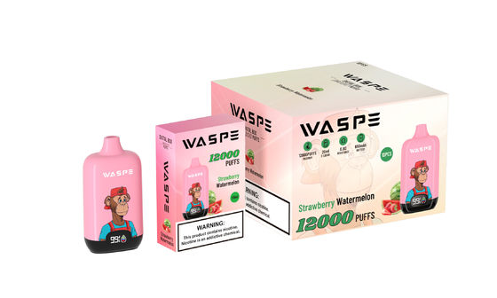 Waspe 12000 Puffs Возраст ≥18 Big Puff Vape с батареей 650mAh 10 штук/коробка 200 штук/коробка