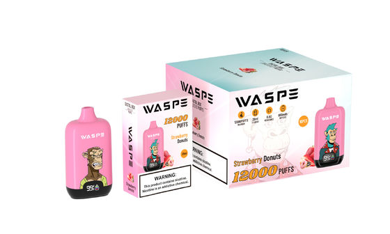 Waspe 12000 Puffs Возраст ≥18 Big Puff Vape с батареей 650mAh 10 штук/коробка 200 штук/коробка