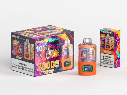 650 Мах Rgb Light Big Puff Vape с 24 мл сока и 20000 пуфсов Sus304 OEM цвет