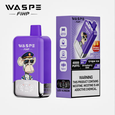 40000 пушек двойного аромата WASPE FiHP 40K 36mL предварительно заполненный одноразовый вейп